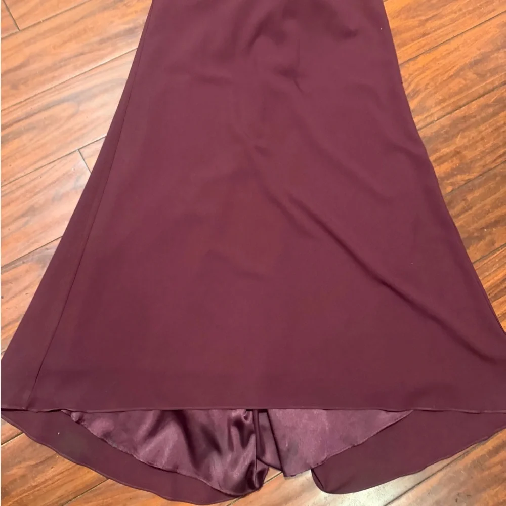Jovani Wine Open-Back Ruffle Evening Gown - Picture 4 of 7